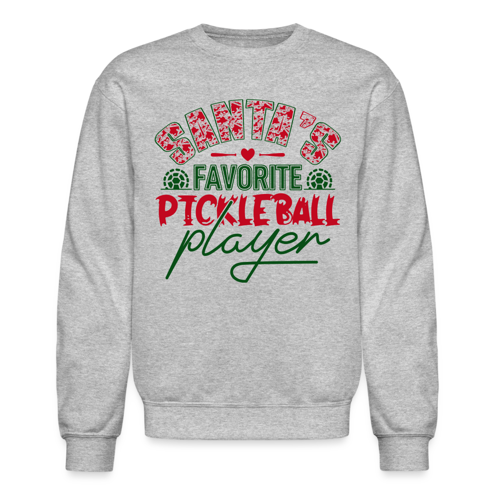 Santa's Favorite Pickleball Player Sweatshirt - heather gray