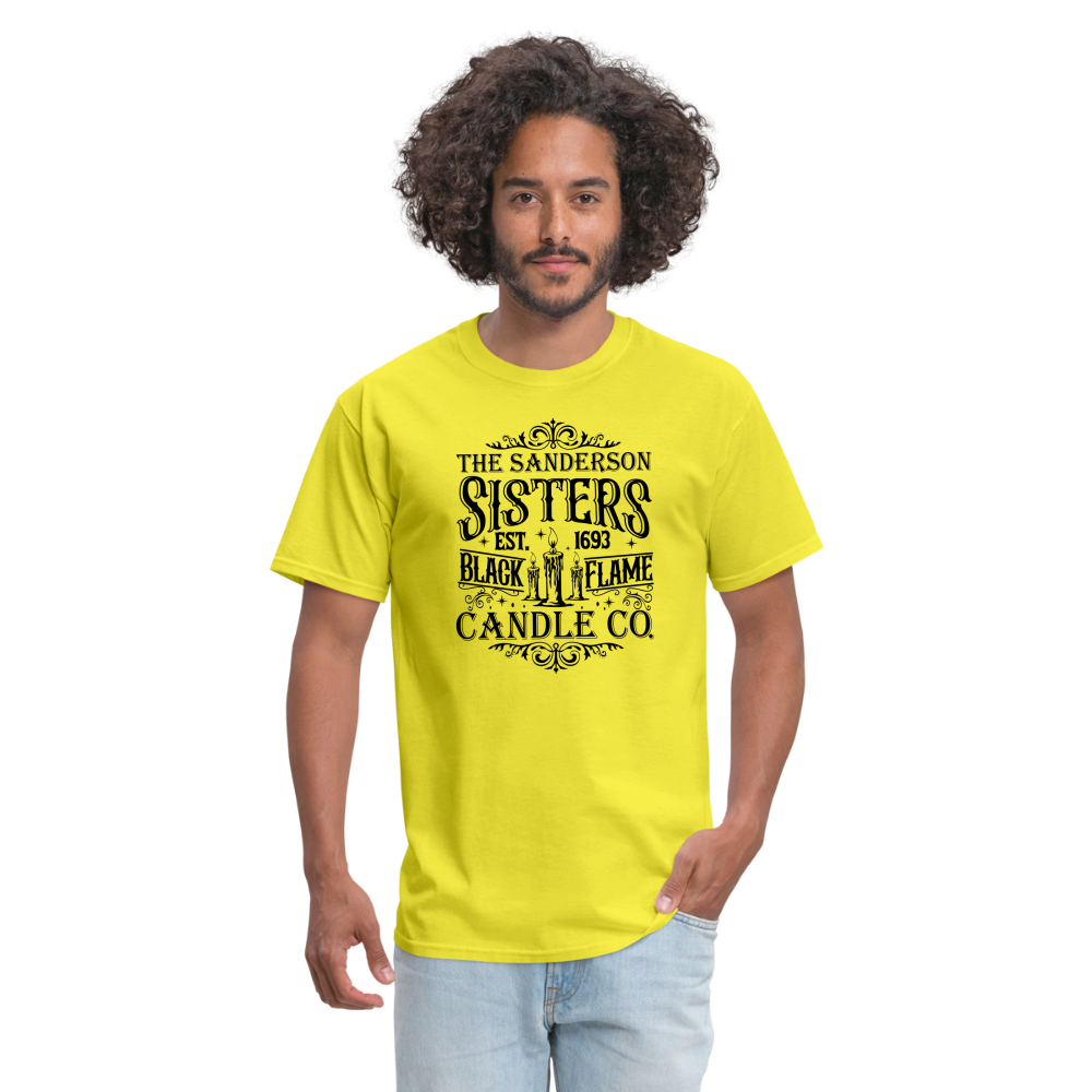 The Sanderson Sisters Black Flame Candle Co T-Shirt - yellow