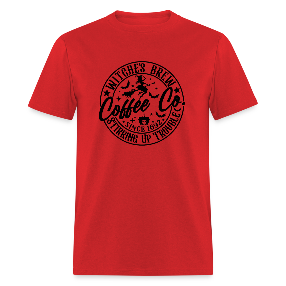 Witches Brew Coffee Co, Stirring Up Trouble Since 1692 T-Shirt - red