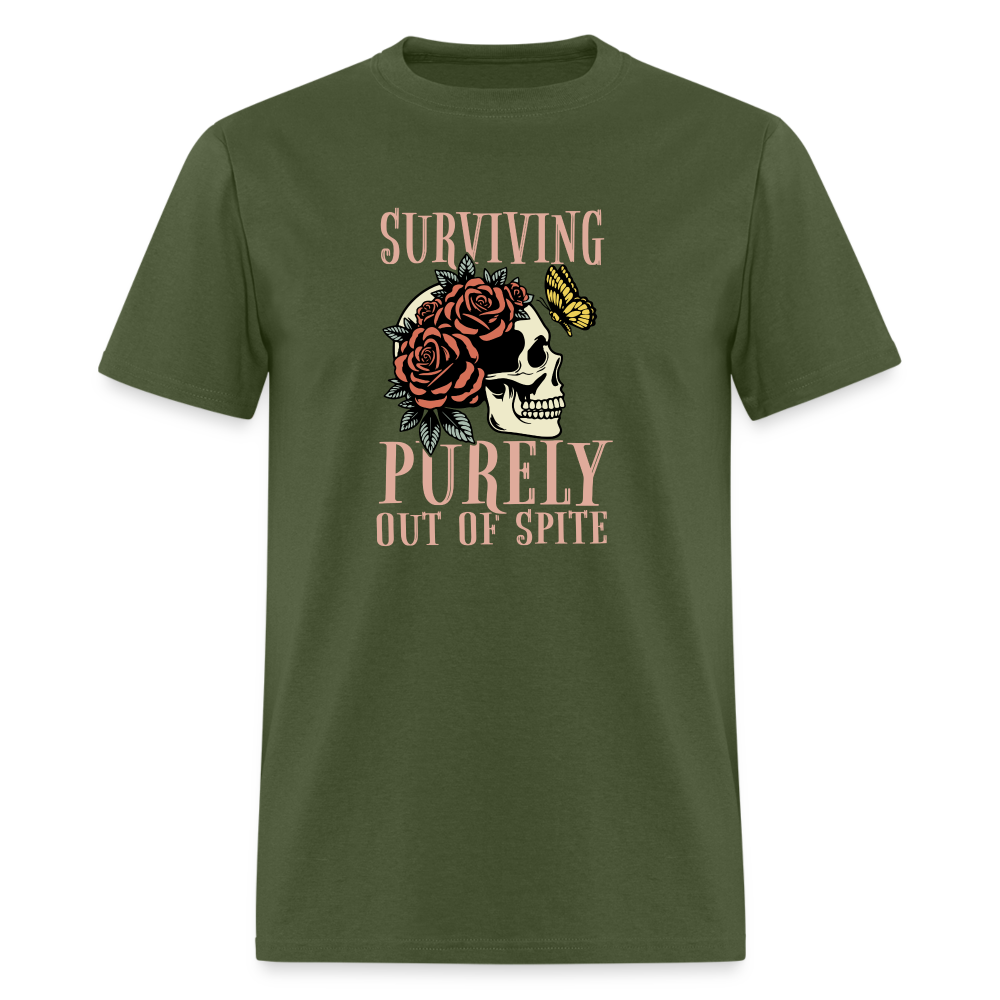 Surviving Purely Out Of Spite T-Shirt - military green