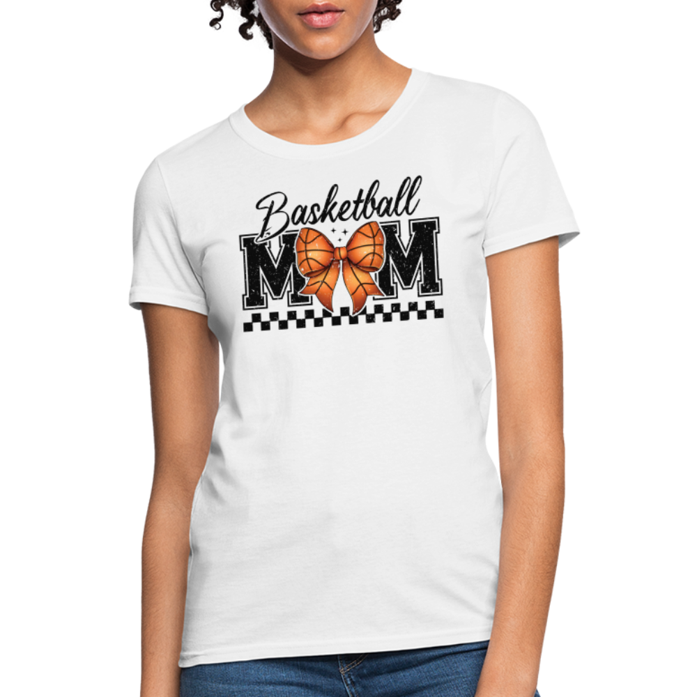 Basketball Mom Premium Women's Contoured T-Shirt - white