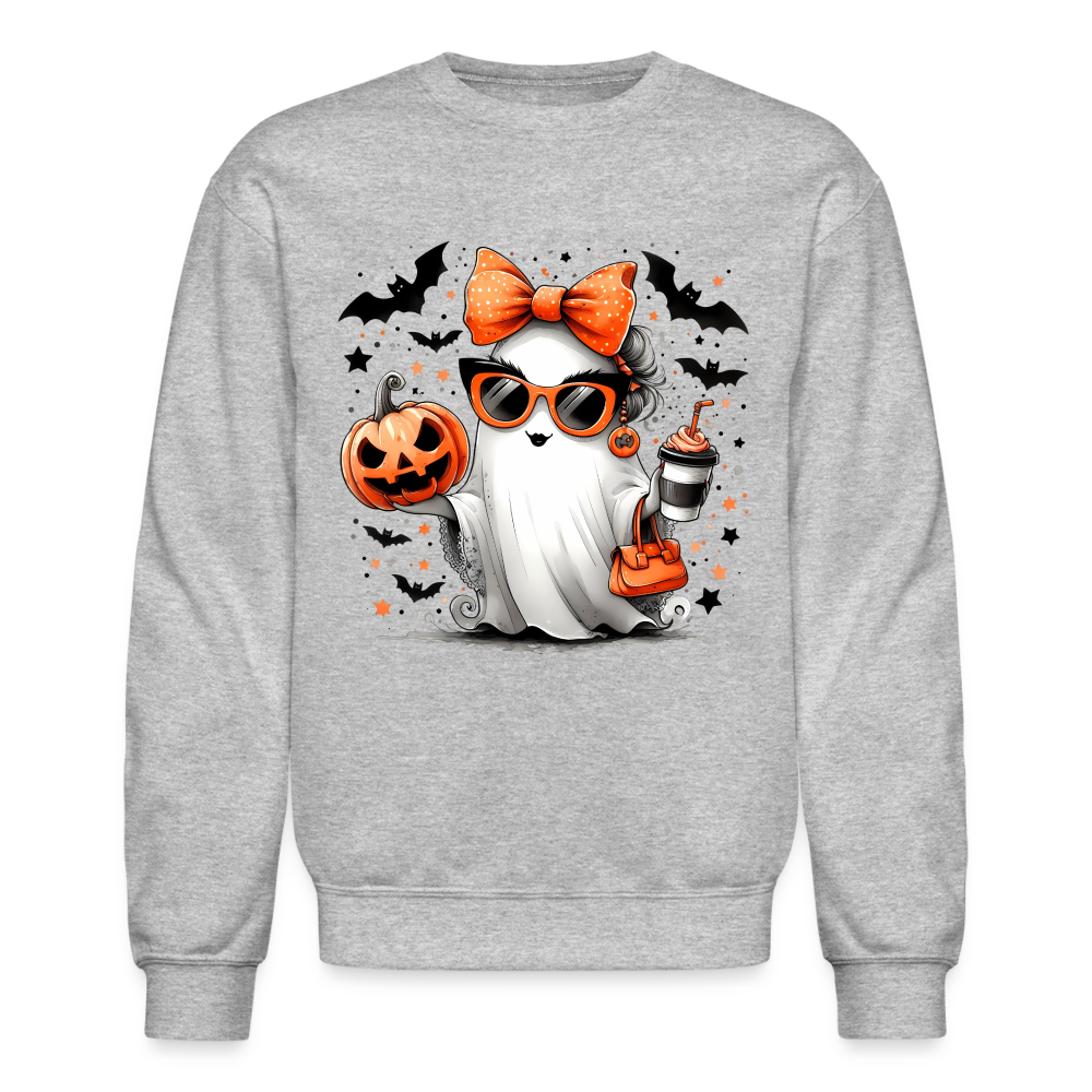 Cute Halloween Mom Ghost Sweatshirt - heather gray