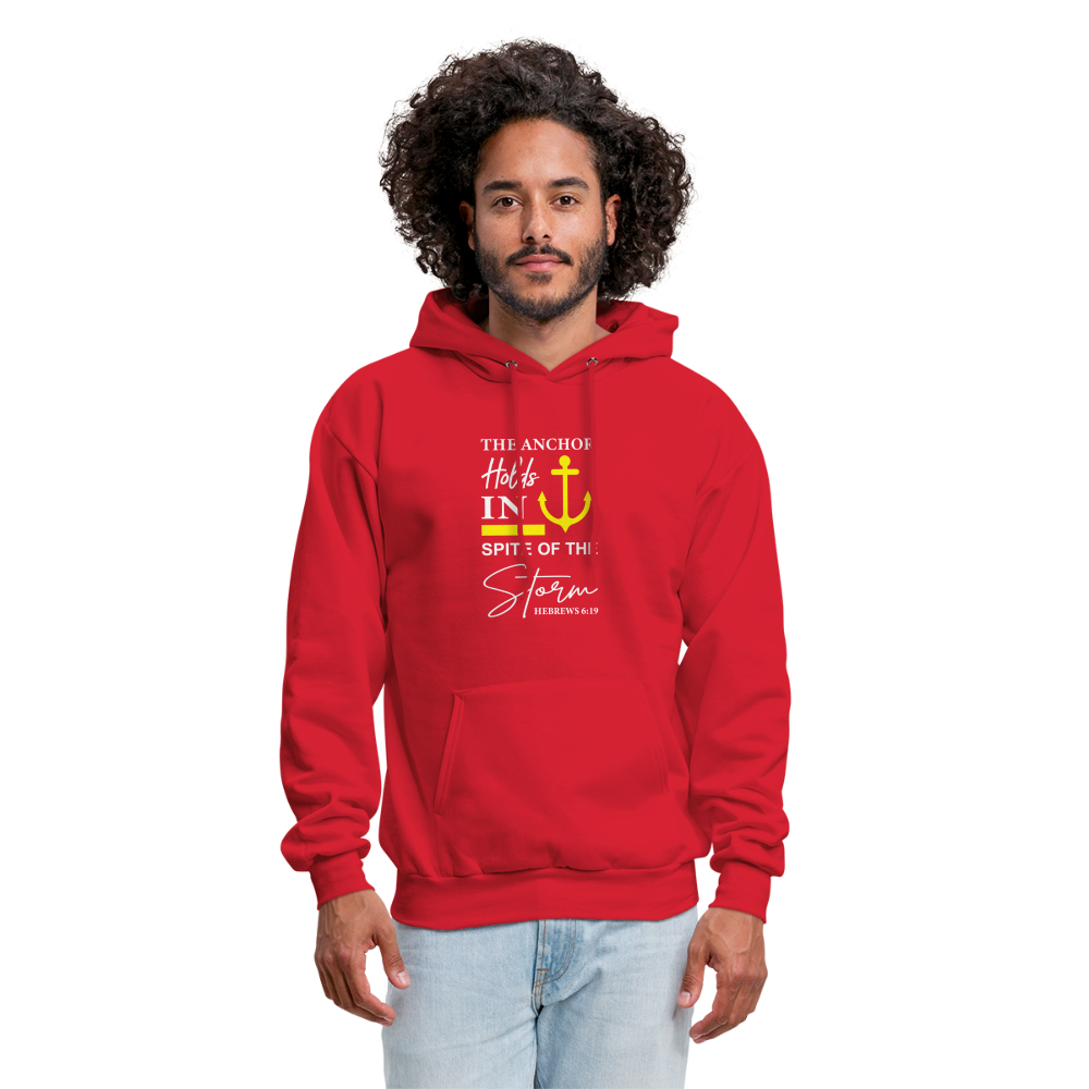 The Anchor Holds in Spite of the Storm (Hebrews 6:19) Hoodie - red