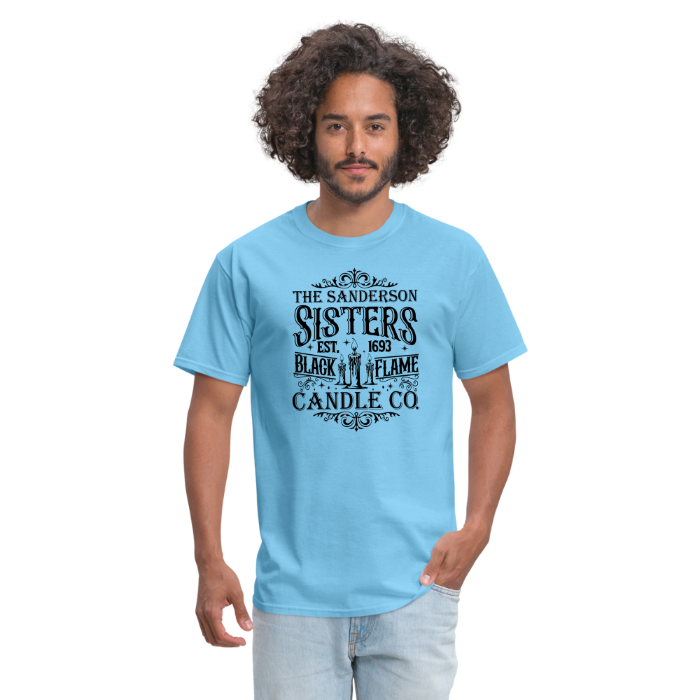 The Sanderson Sisters Black Flame Candle Co T-Shirt - aquatic blue