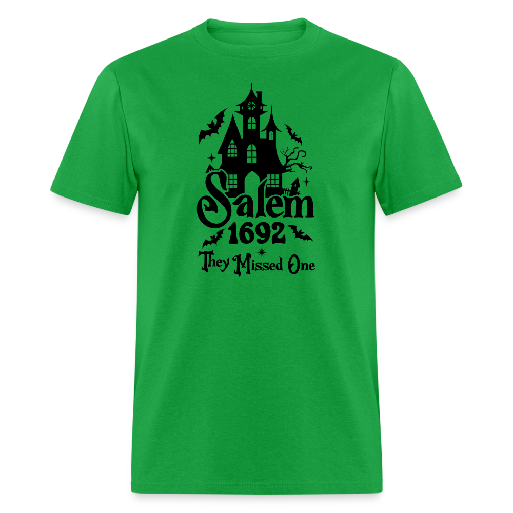 Salem !692 - They Missed One T-Shirt (Halloween Witch) - bright green