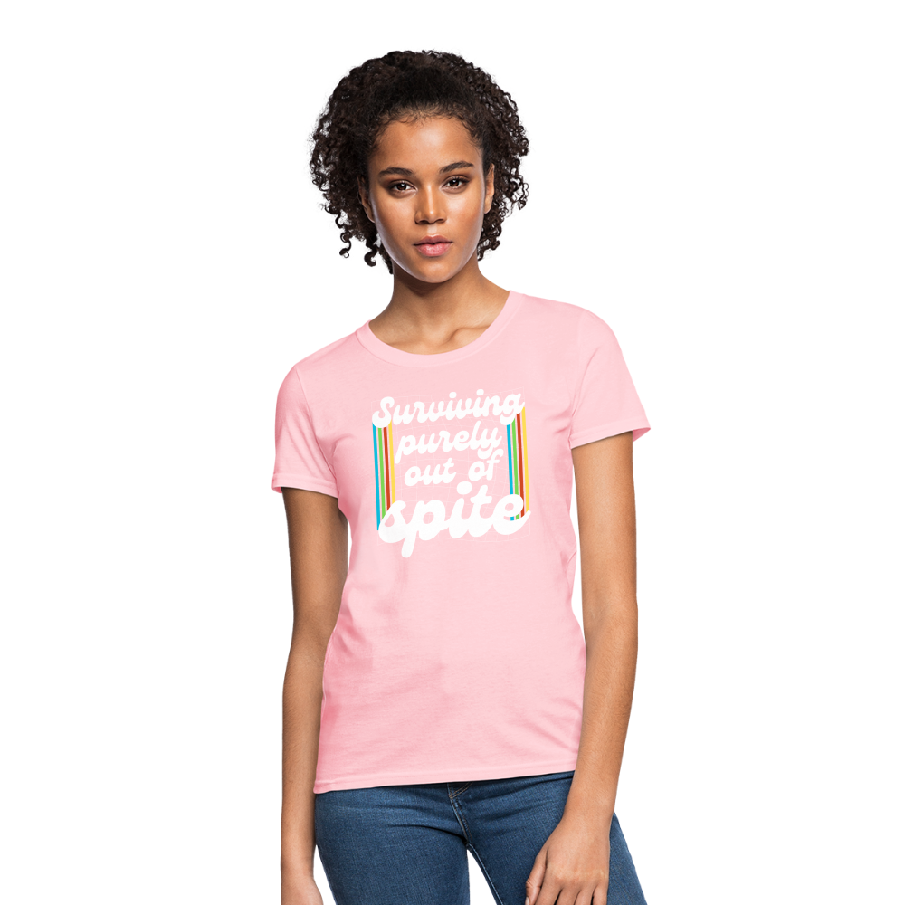 Surviving Purely Out Of Spite Women's T-Shirt - pink