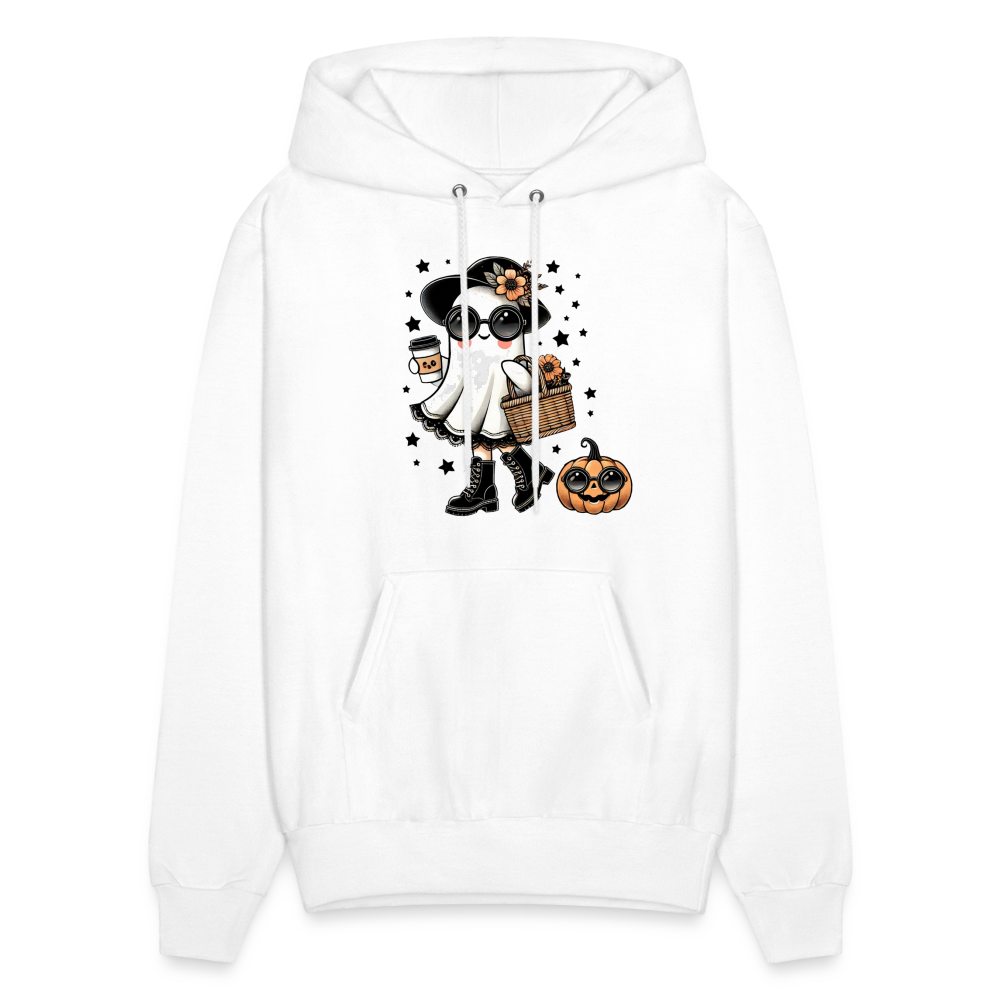 Too Cute Halloween and Autumn Mom Ghost Hoodie - white