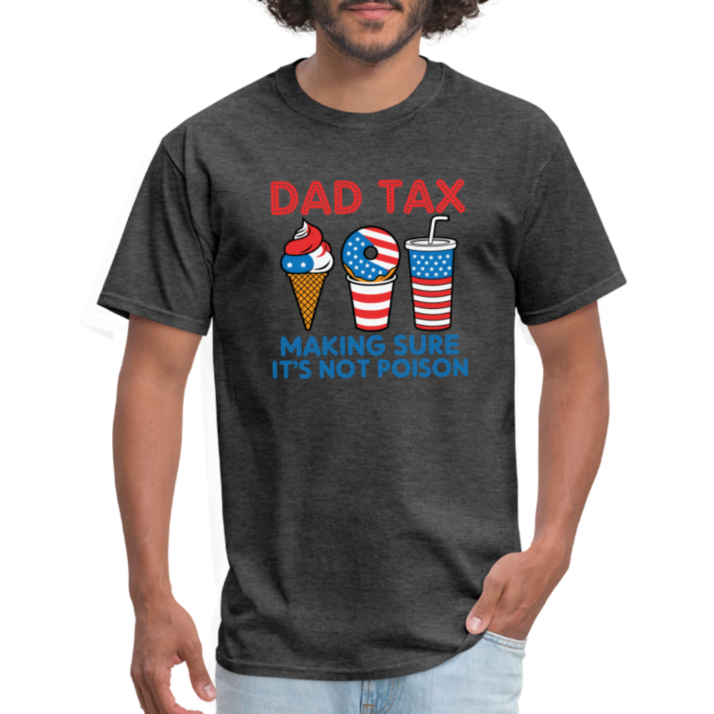 Dad Tax (Red White Blue) T-Shirt - heather black