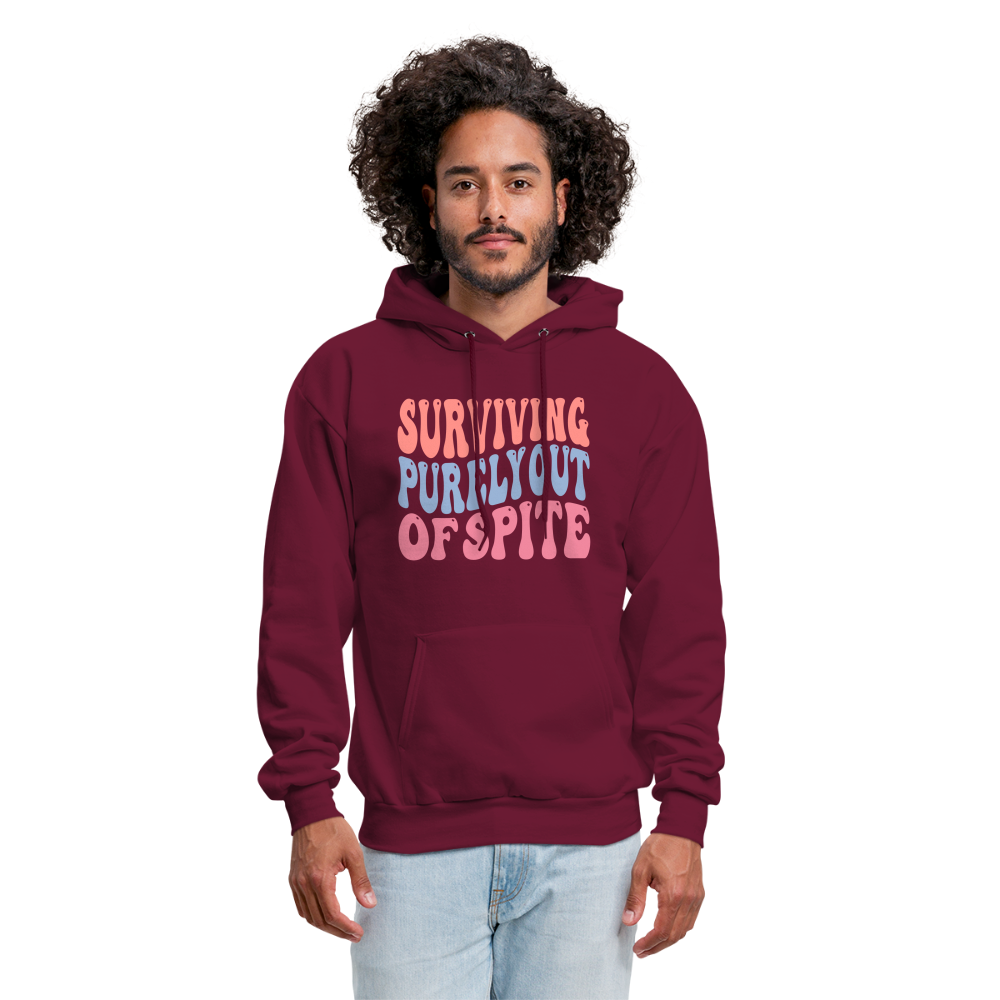 Surviving Purely Out Of Spite Hoodie - burgundy