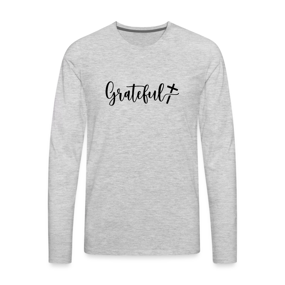 Grateful Men's Premium Long Sleeve T-Shirt - heather gray