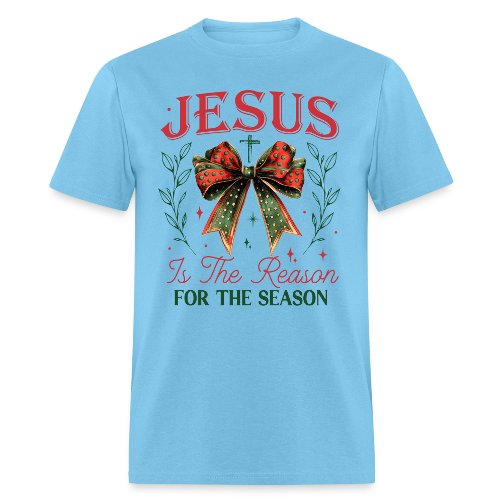 Jesus Is The Reason For The Season T-Shirt - aquatic blue