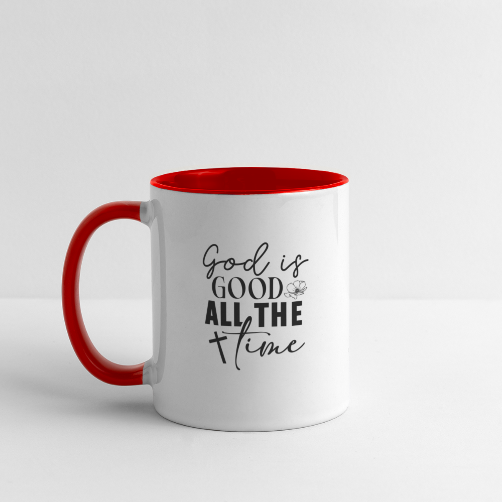 God is Good All The Time Coffee Mug - white/red