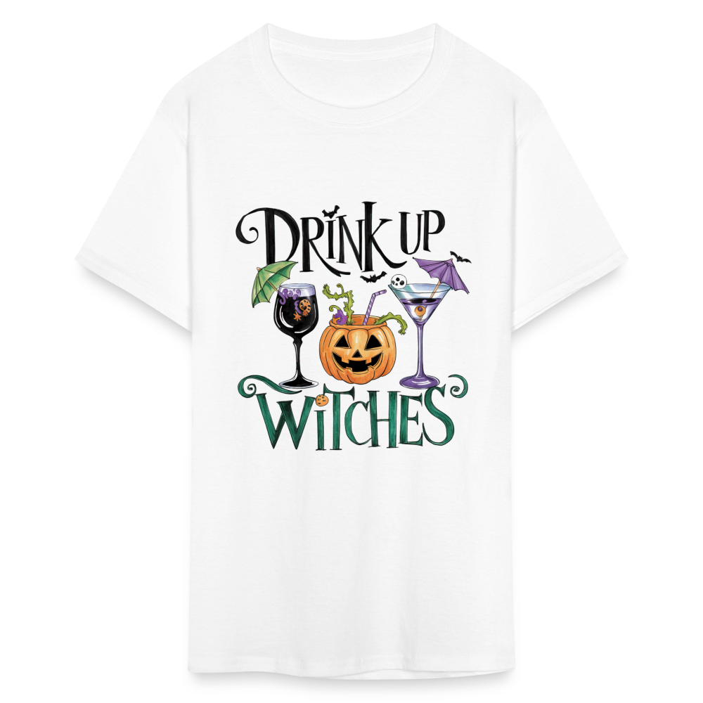 Drink Up Witches T-Shirt (Halloween Witch) - white