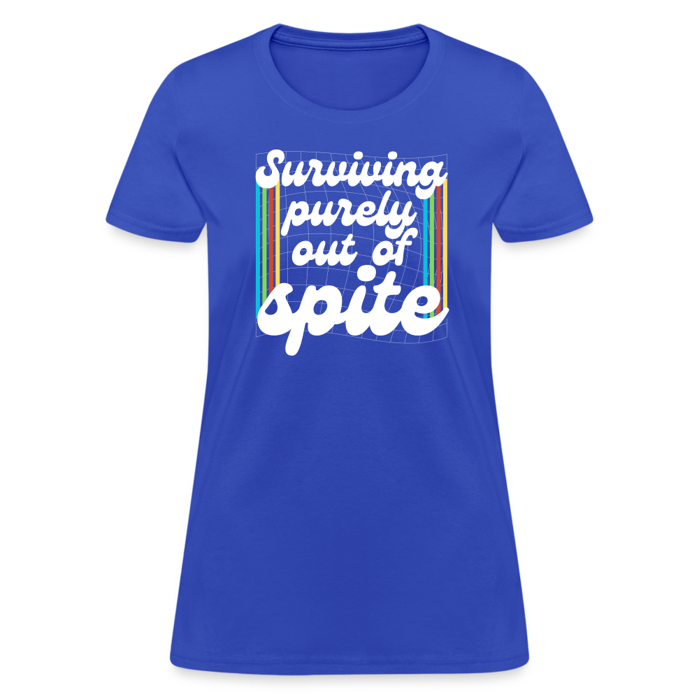 Surviving Purely Out Of Spite Women's T-Shirt - royal blue