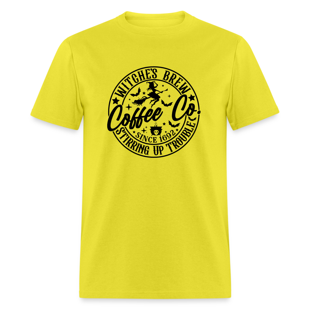 Witches Brew Coffee Co, Stirring Up Trouble Since 1692 T-Shirt - yellow