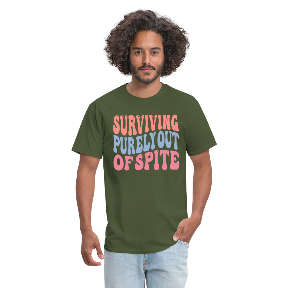 Surviving Purely Out Of Spite T-Shirt - military green