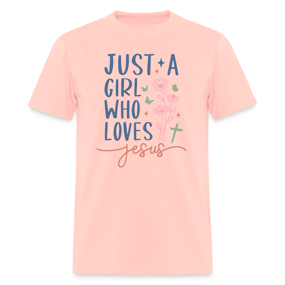 Just A Girl Who Loves Jesus T-Shirt - blush pink 