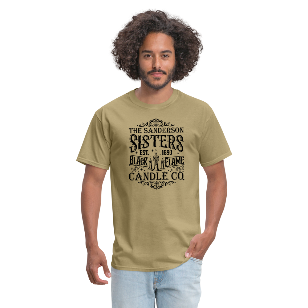 The Sanderson Sisters Black Flame Candle Co T-Shirt - khaki