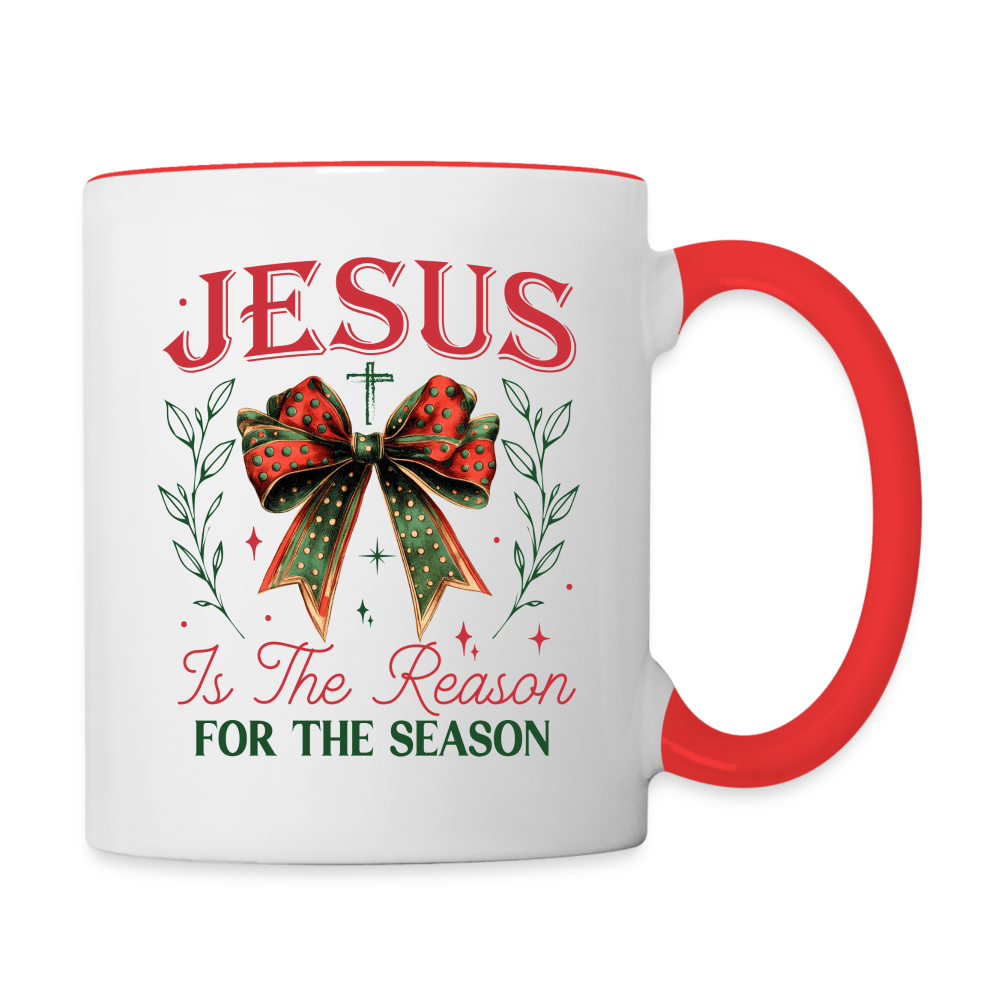 Jesus Is The Reason For The Season Coffee Mug - white/red