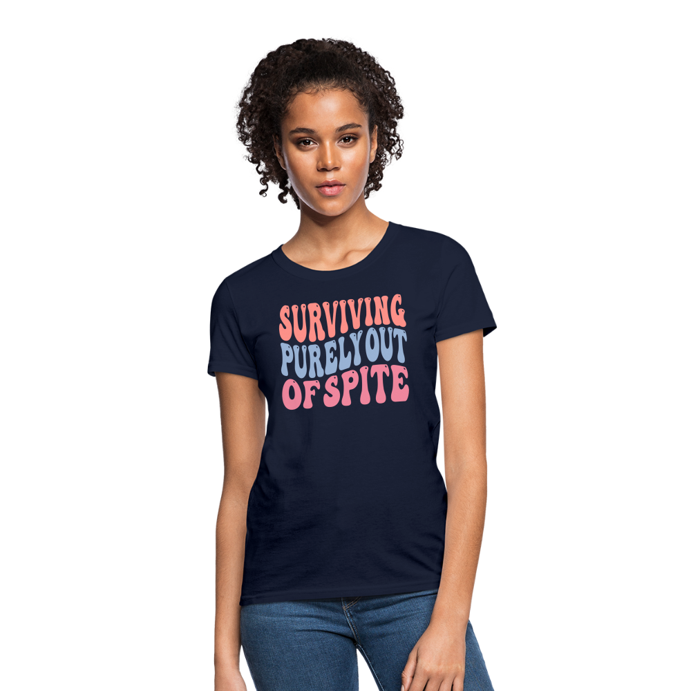 Surviving Purely Out Of Spite Women's T-Shirt - navy