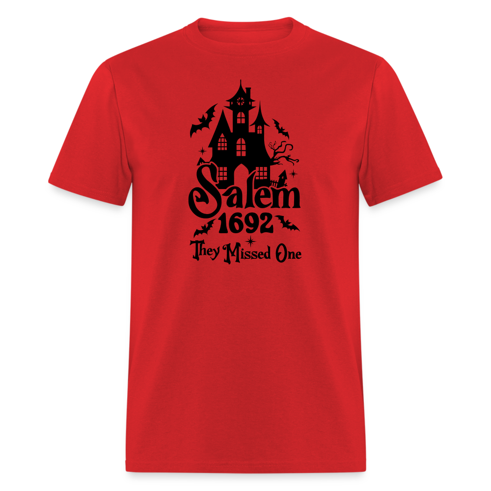 Salem !692 - They Missed One T-Shirt (Halloween Witch) - red