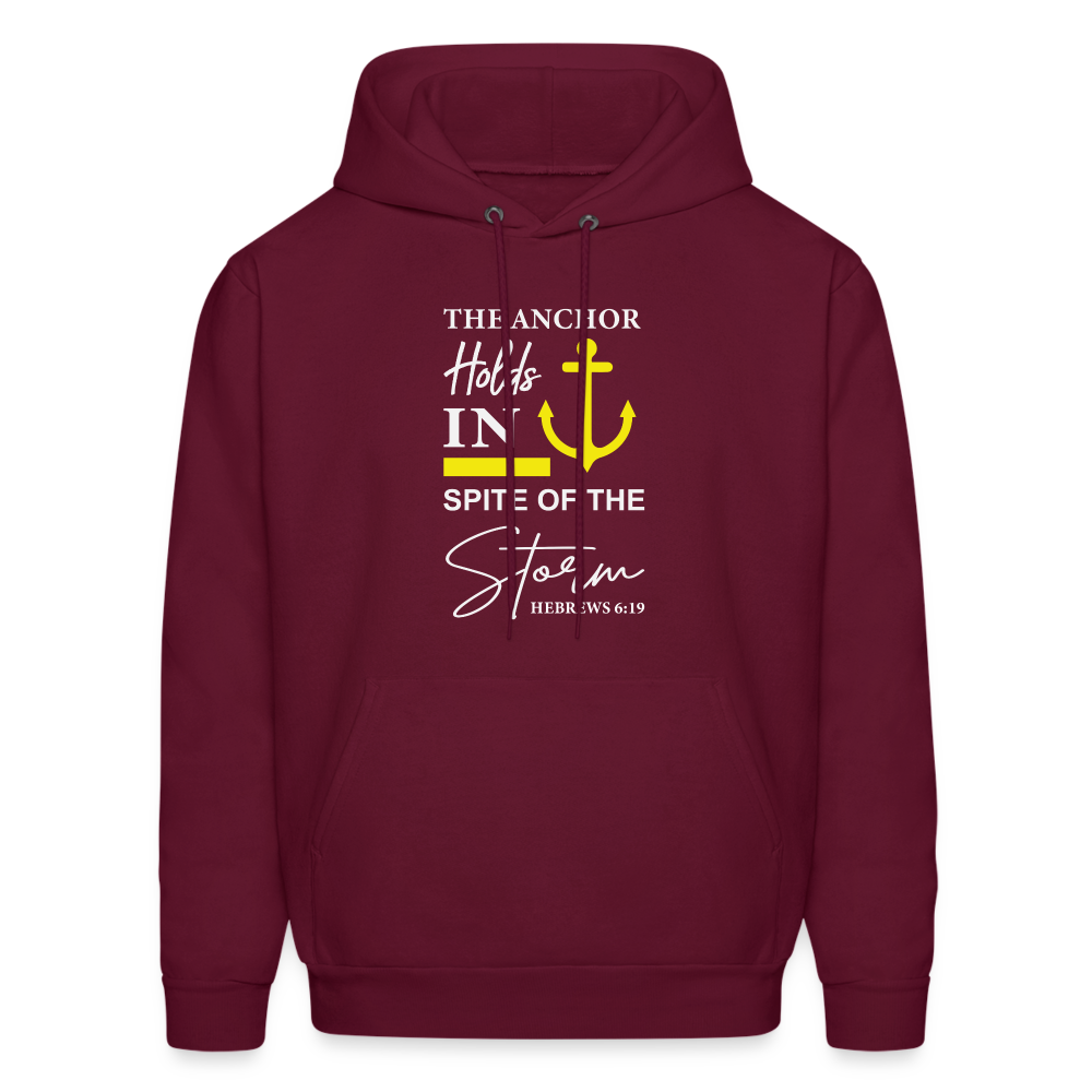 The Anchor Holds in Spite of the Storm (Hebrews 6:19) Hoodie - burgundy