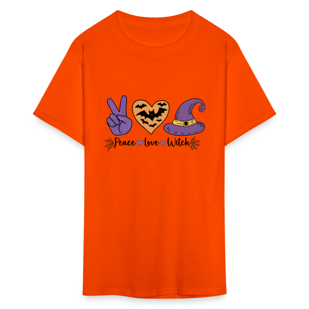 Peace Love Witch T-Shirt (Halloween Witch) - orange