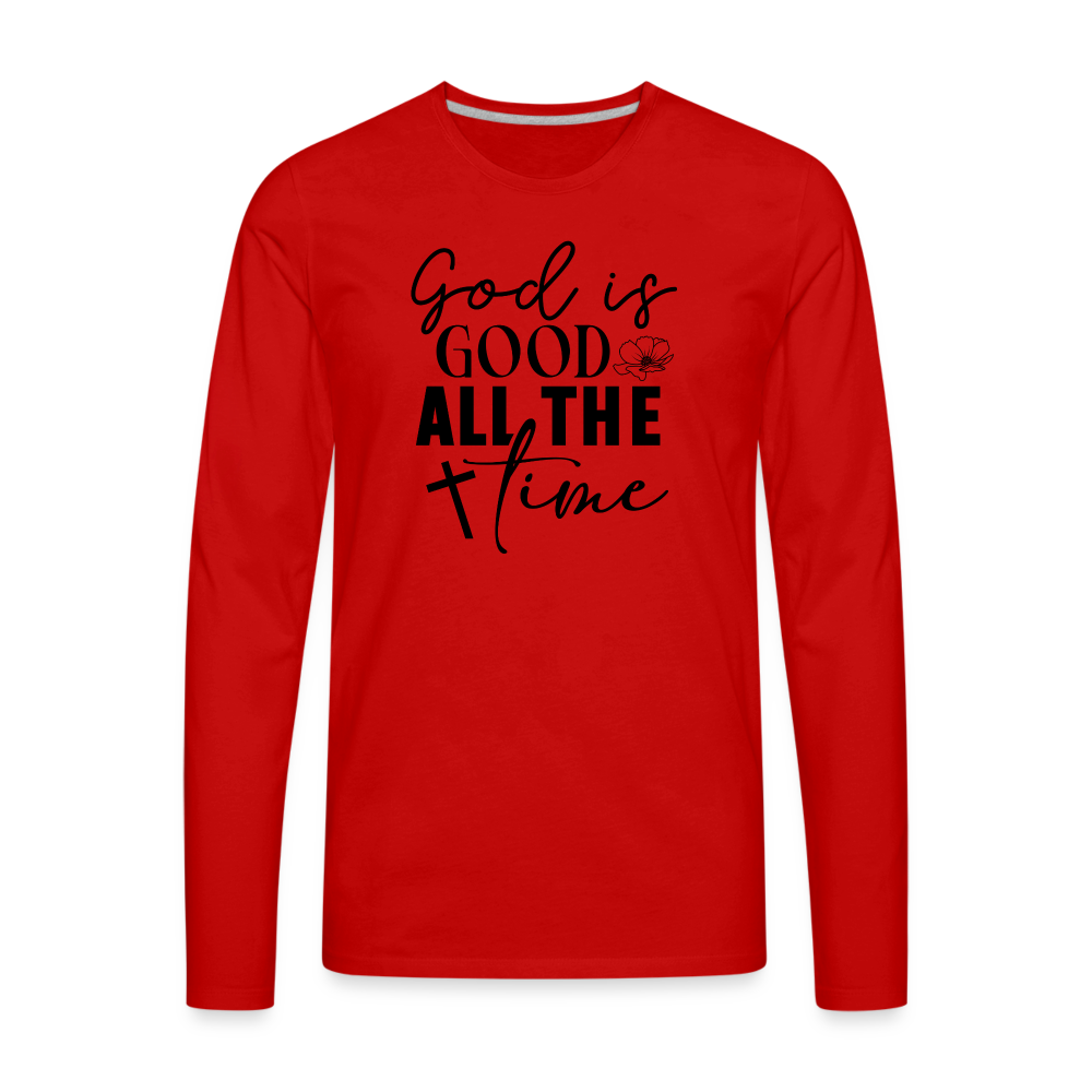 God is Good All The Time Men's Premium Long Sleeve T-Shirt - red