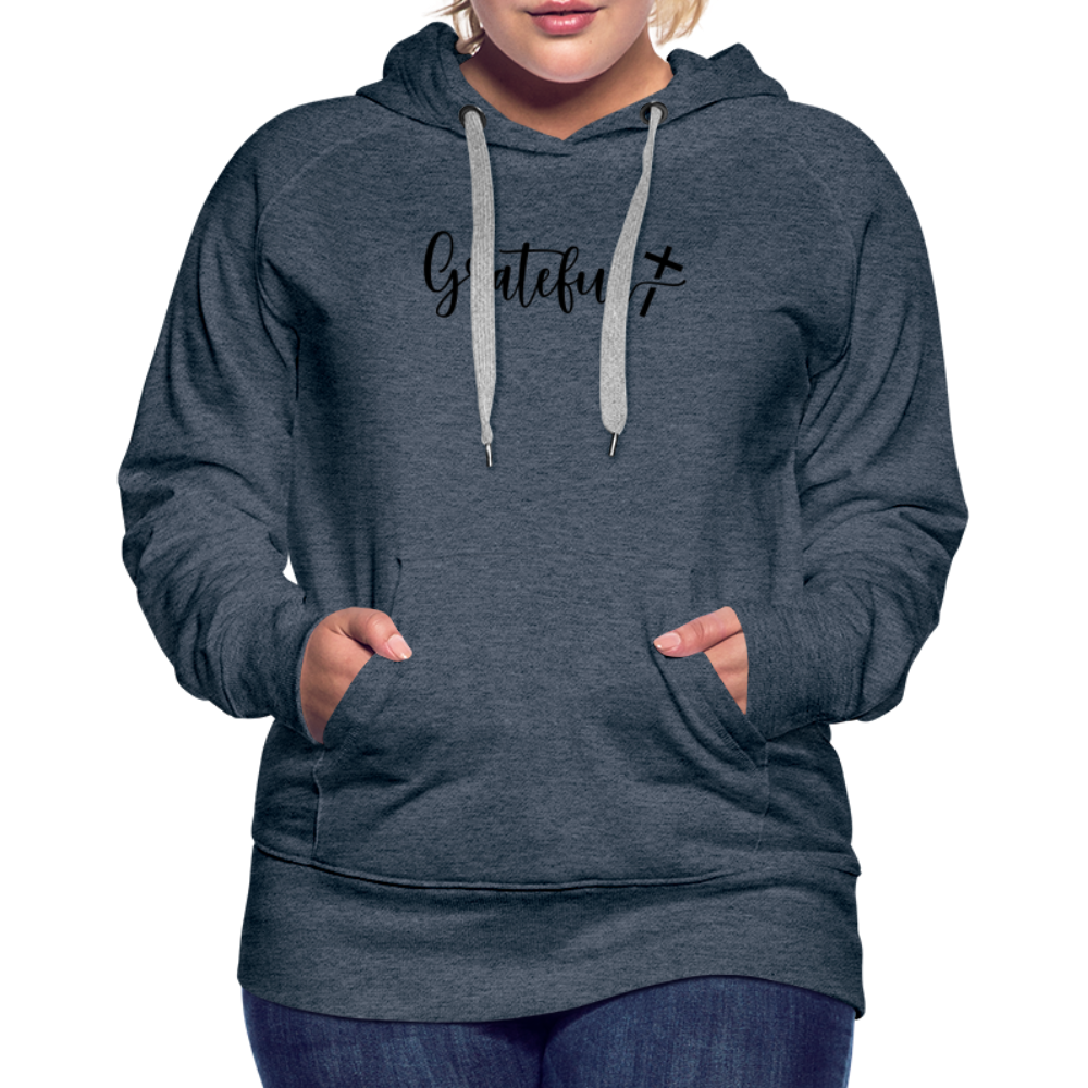 Grateful Women’s Premium Hoodie - heather denim