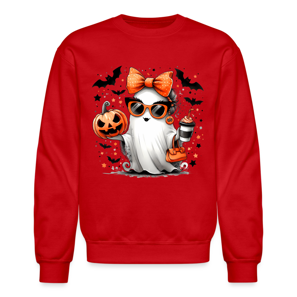 Cute Halloween Mom Ghost Sweatshirt - red