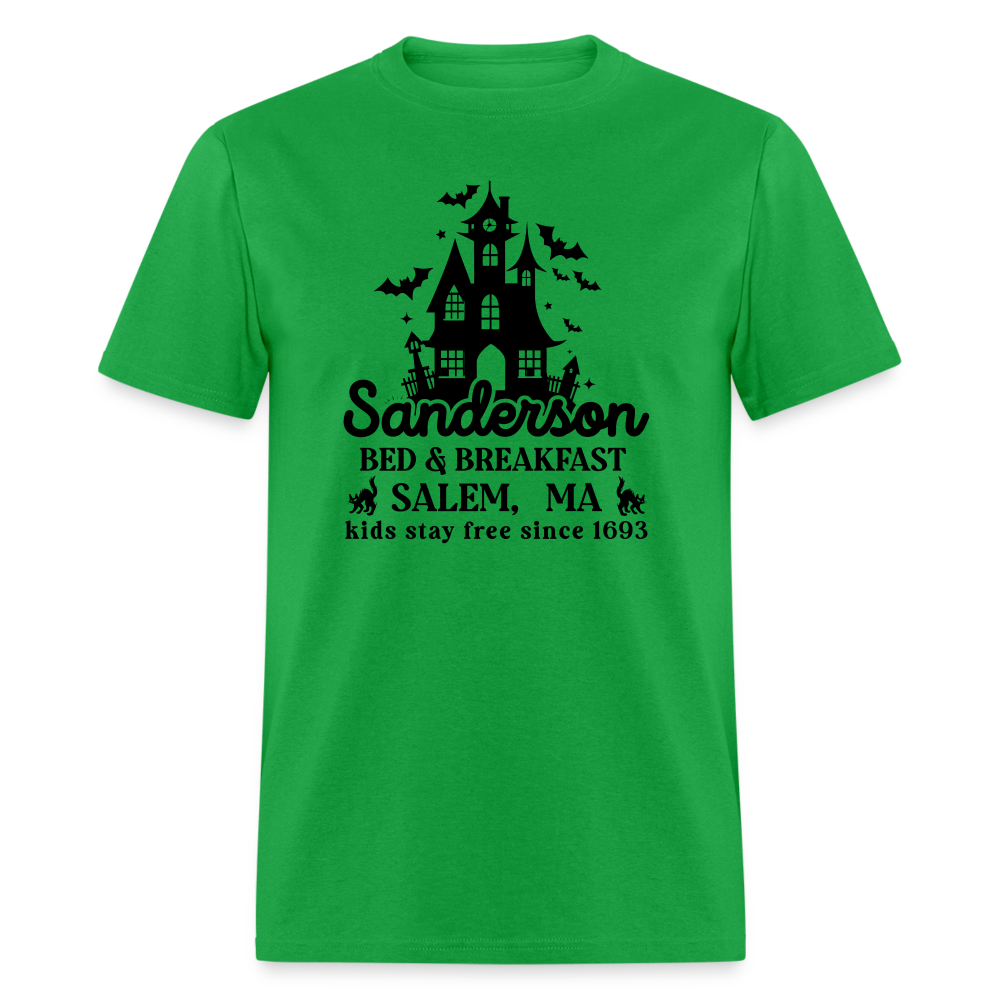 Sanderson Bed & Breakfast Salem MA T-Shirt (Halloween) - bright green