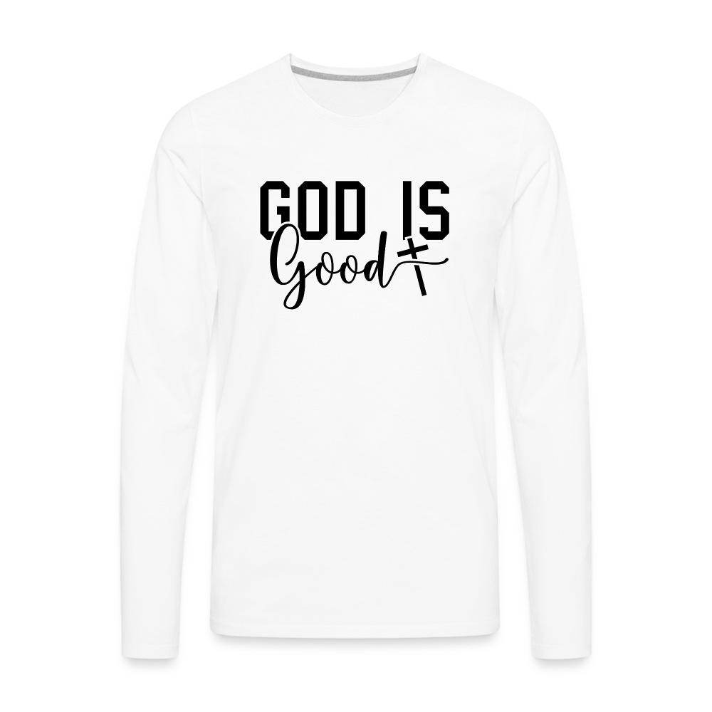 God is Good Men's Premium Long Sleeve T-Shirt - white