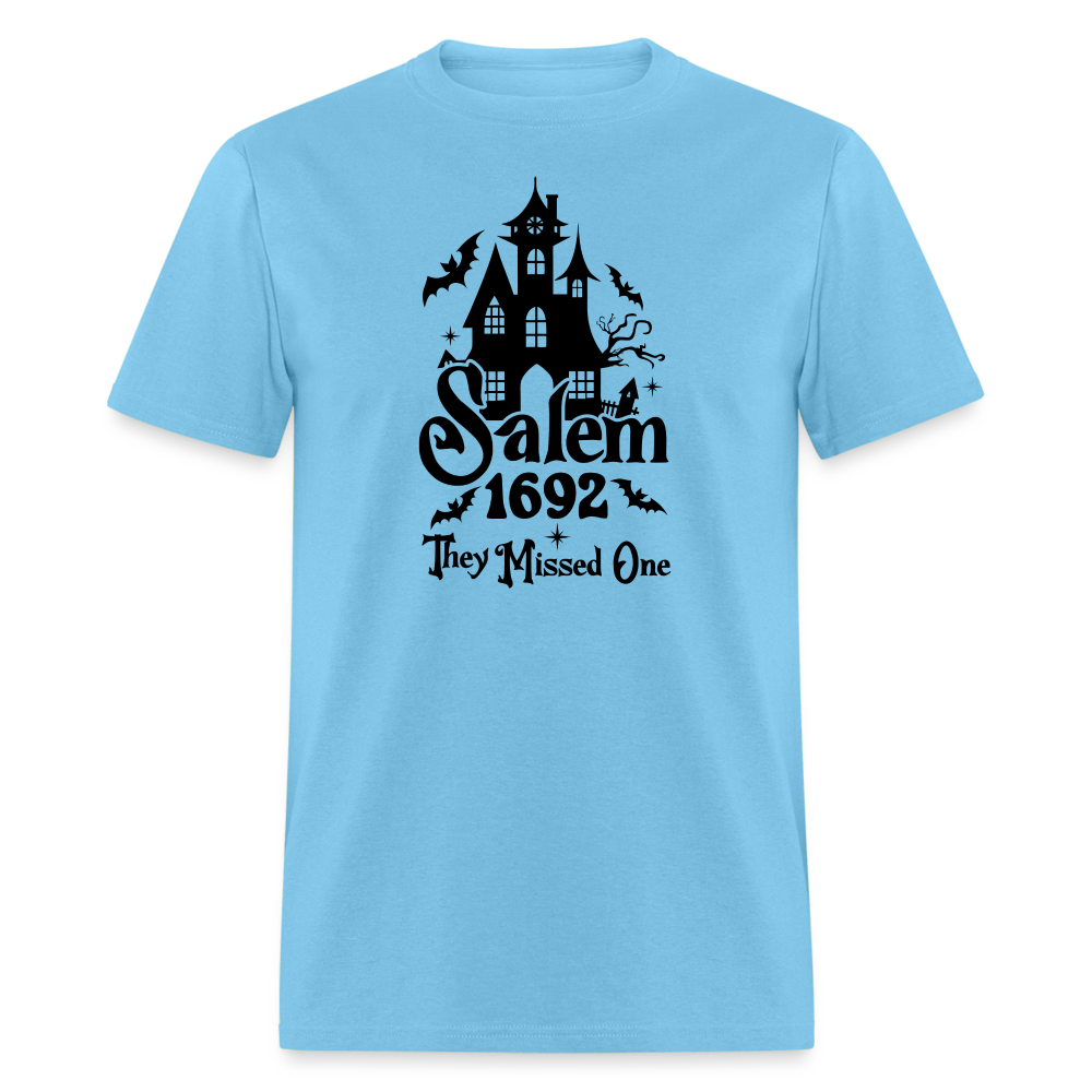 Salem !692 - They Missed One T-Shirt (Halloween Witch) - aquatic blue