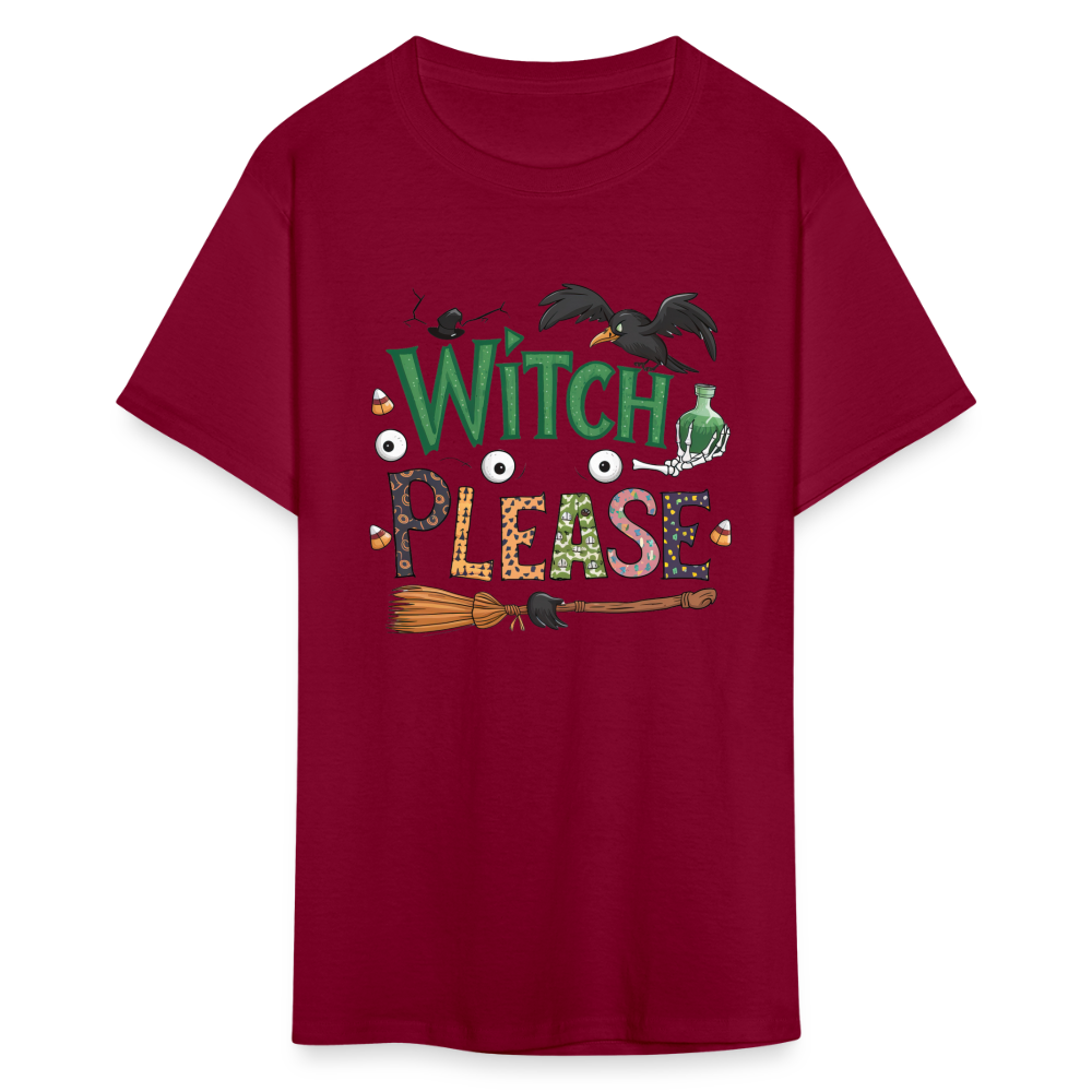 Witch Please T-Shirt (Halloween Witch) - burgundy