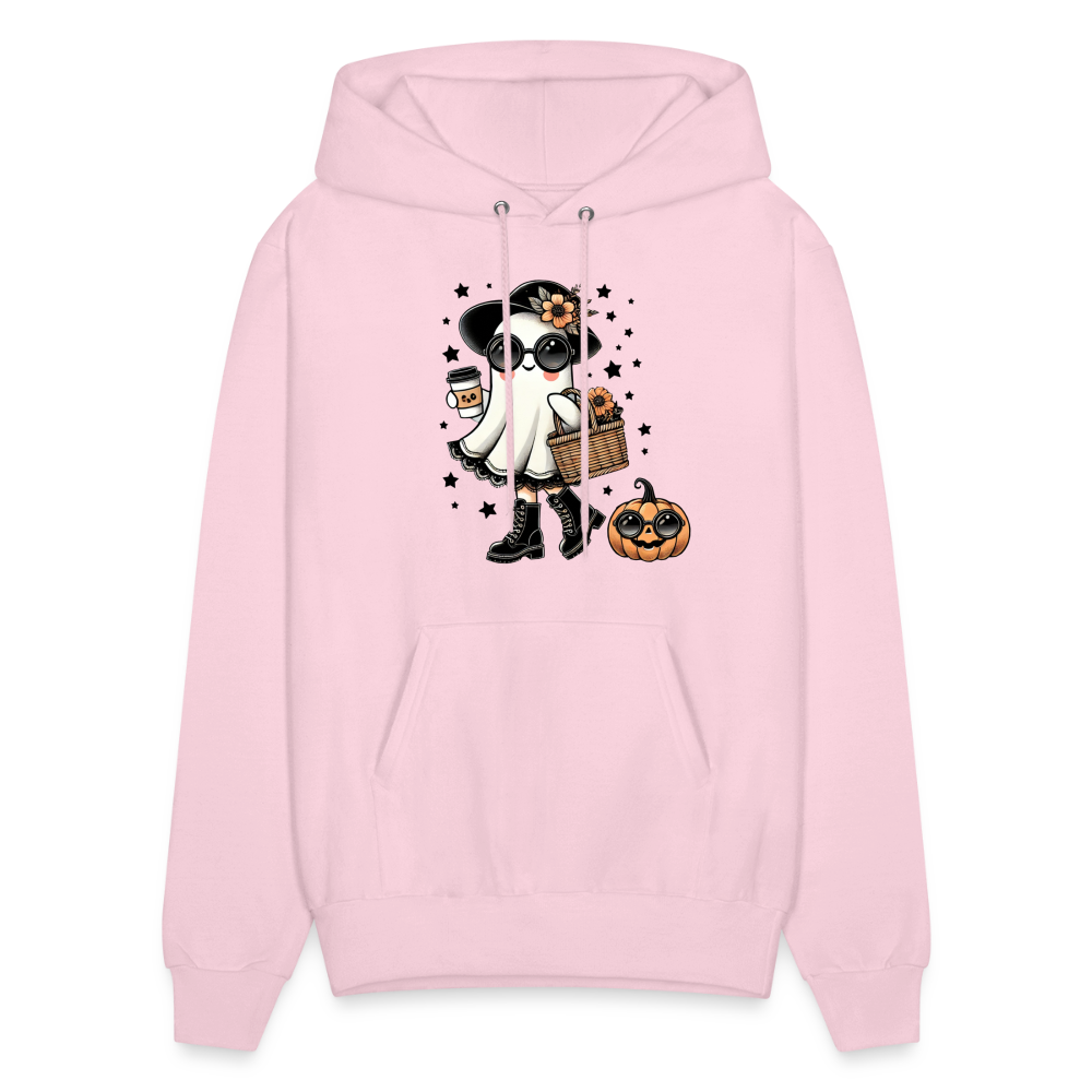 Too Cute Halloween and Autumn Mom Ghost Hoodie - pale pink