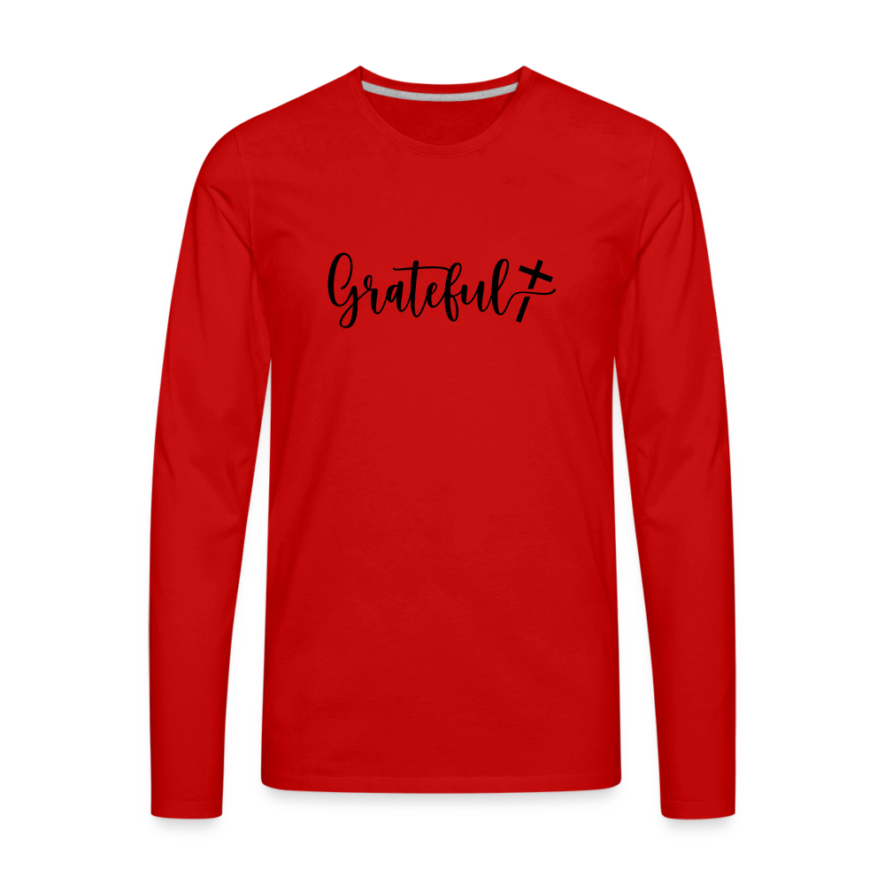 Grateful Men's Premium Long Sleeve T-Shirt - red