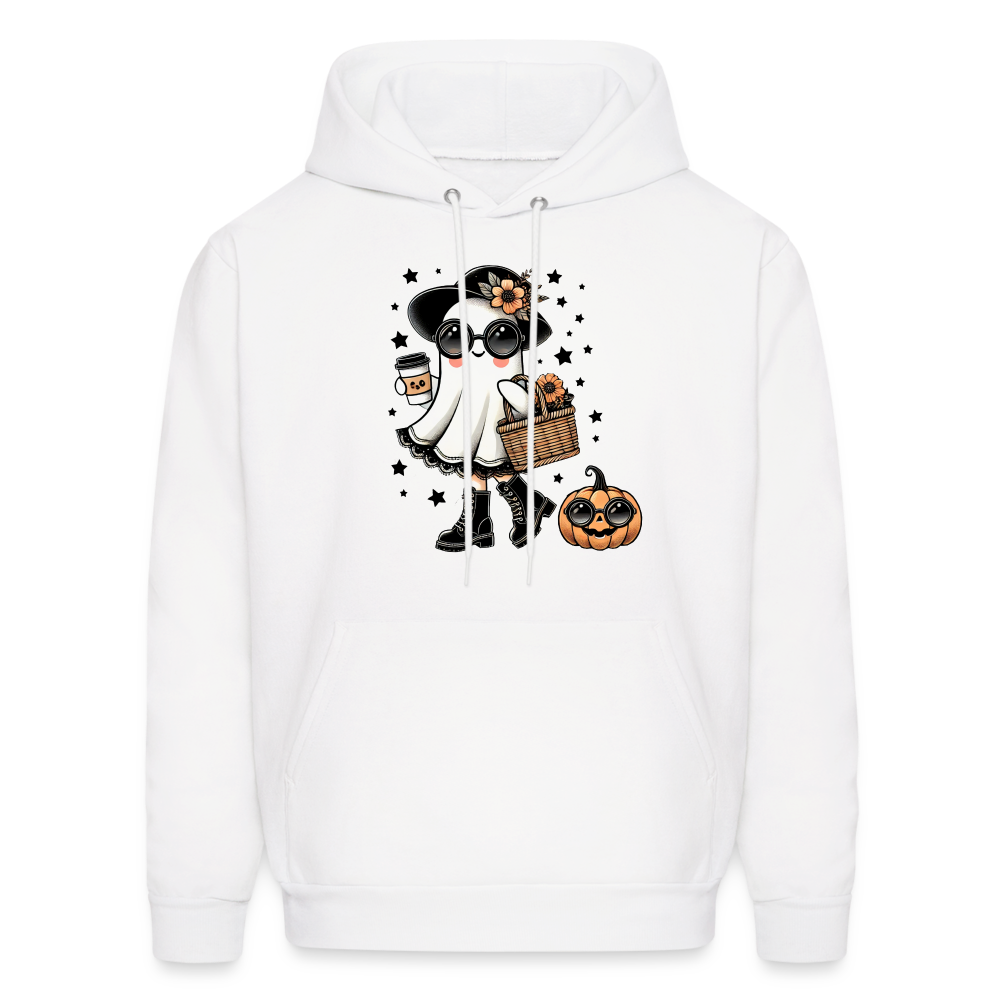 Too Cute Halloween and Autumn Mom Ghost Hoodie - white