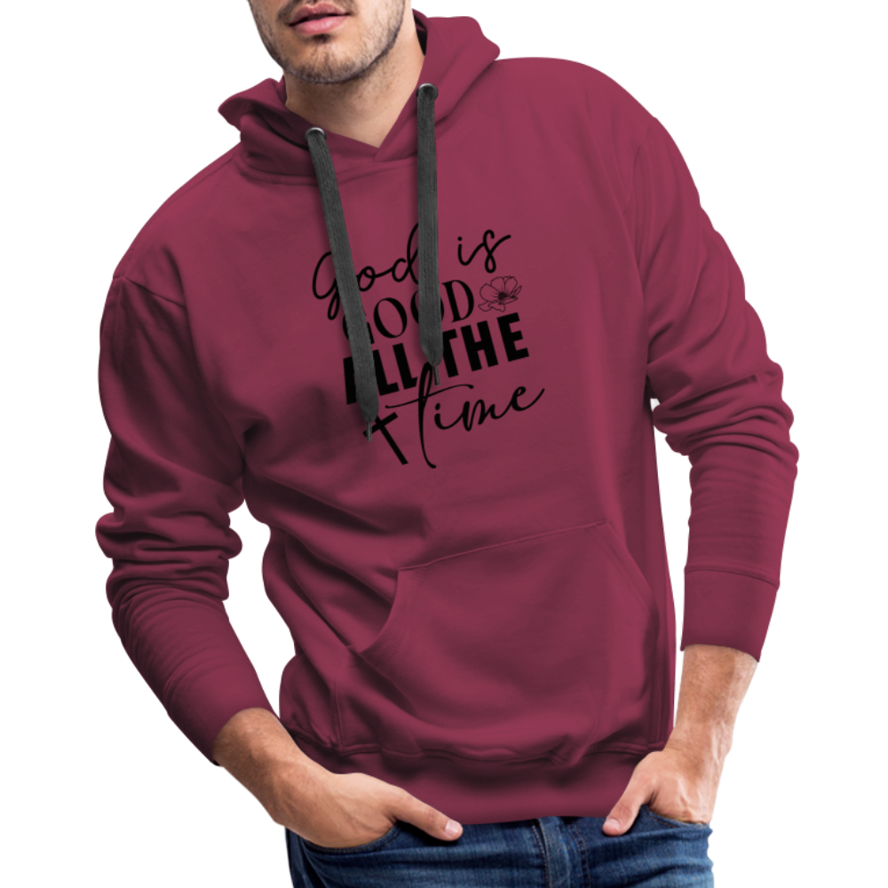 God is Good All The Time Men’s Premium Hoodie - burgundy