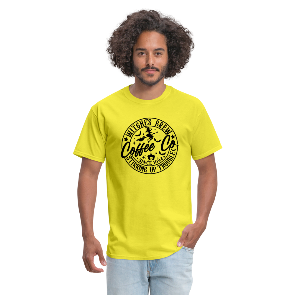 Witches Brew Coffee Co, Stirring Up Trouble Since 1692 T-Shirt - yellow