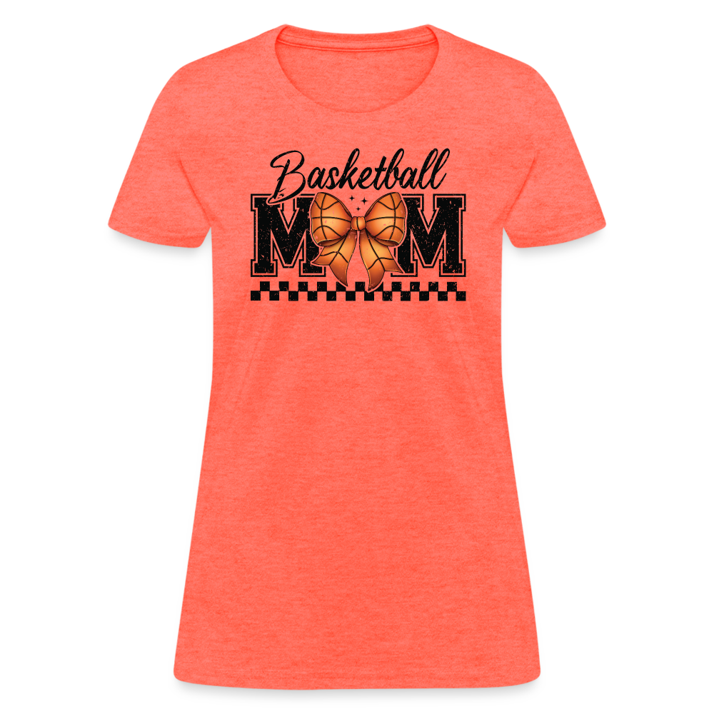 Basketball Mom Premium Women's Contoured T-Shirt - heather coral