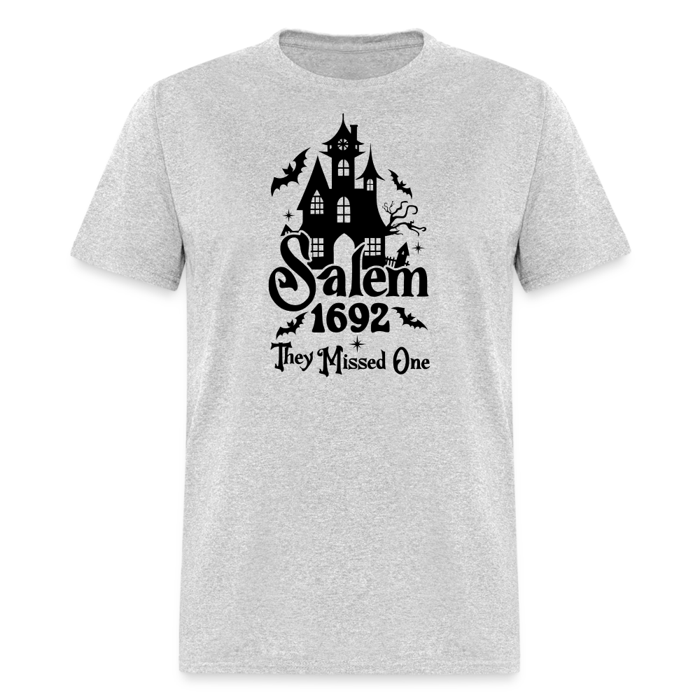 Salem !692 - They Missed One T-Shirt (Halloween Witch) - heather gray