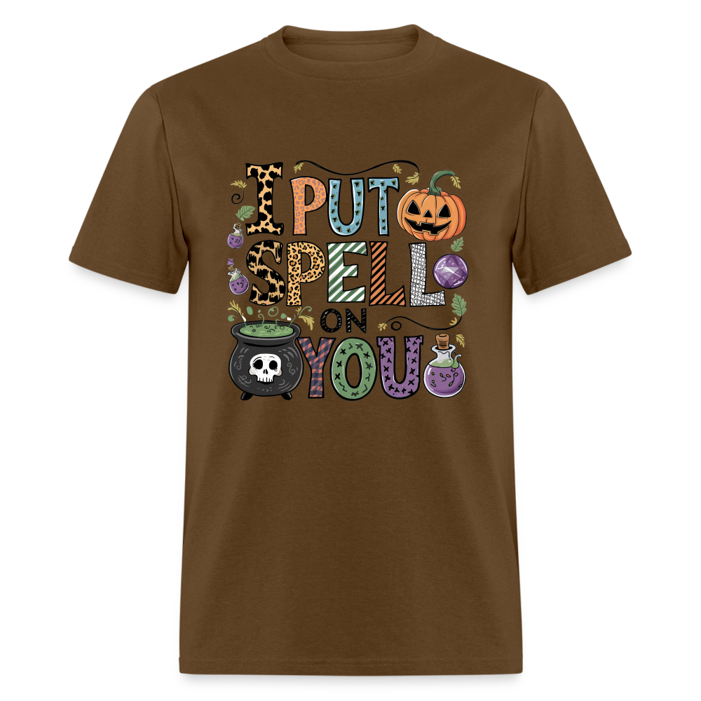 I Put Spell On You T-Shirt (Halloween Witch) - brown