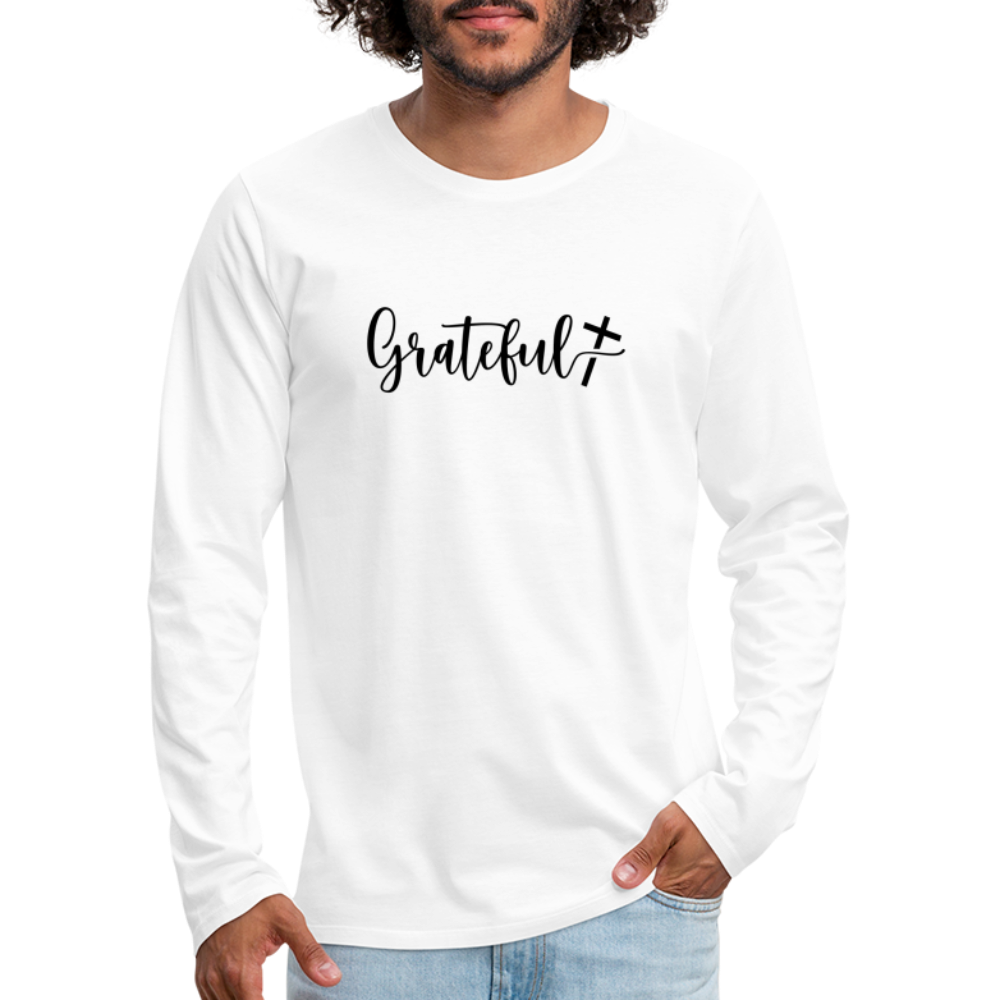 Grateful Men's Premium Long Sleeve T-Shirt - white