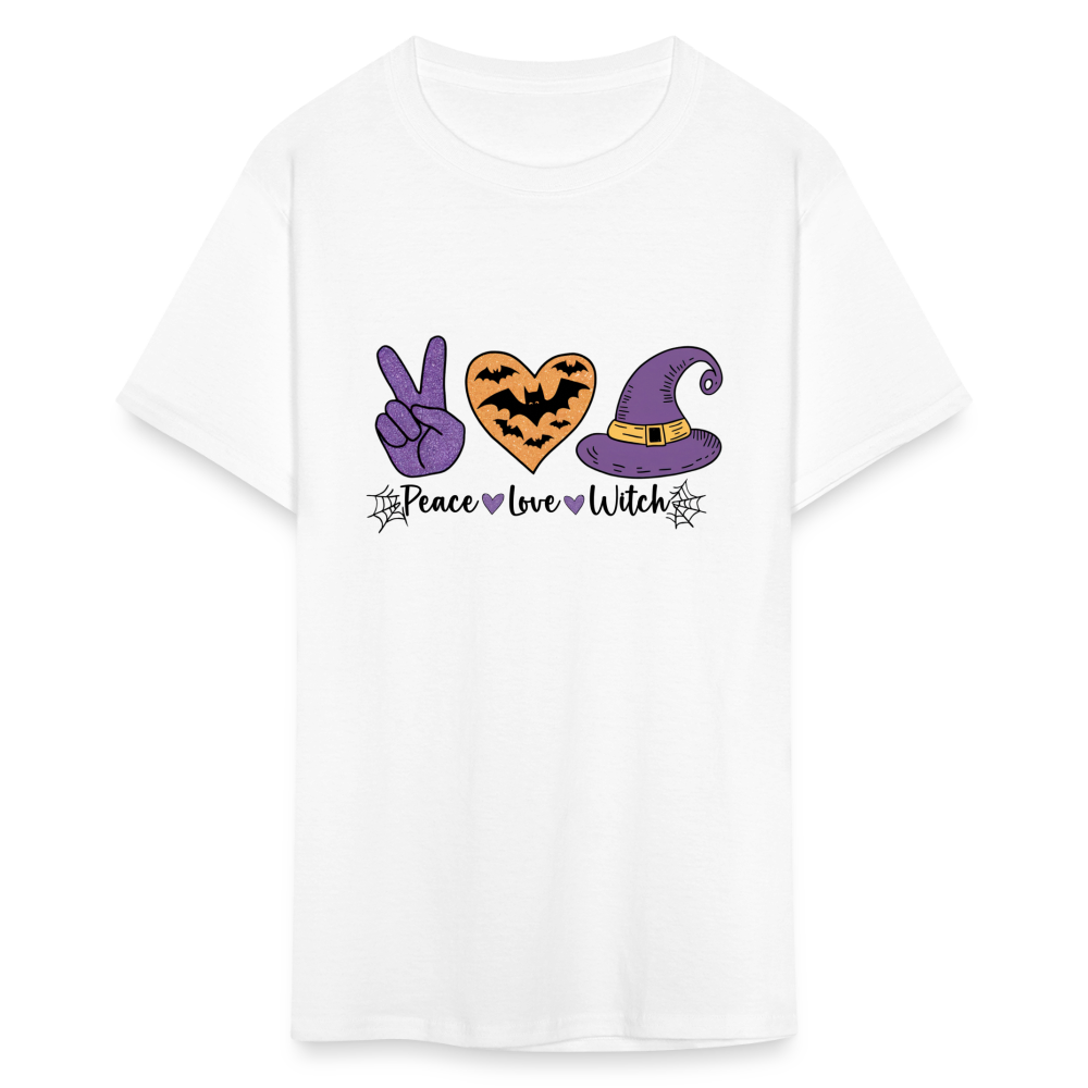 Peace Love Witch T-Shirt (Halloween Witch) - white