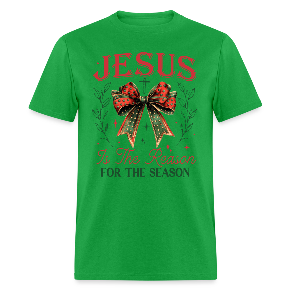 Jesus Is The Reason For The Season T-Shirt - bright green