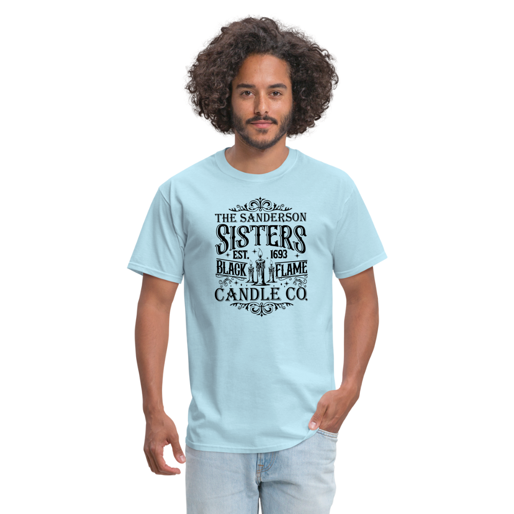 The Sanderson Sisters Black Flame Candle Co T-Shirt - powder blue