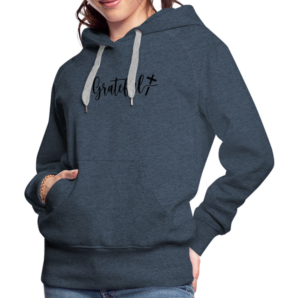 Grateful Women’s Premium Hoodie - heather denim