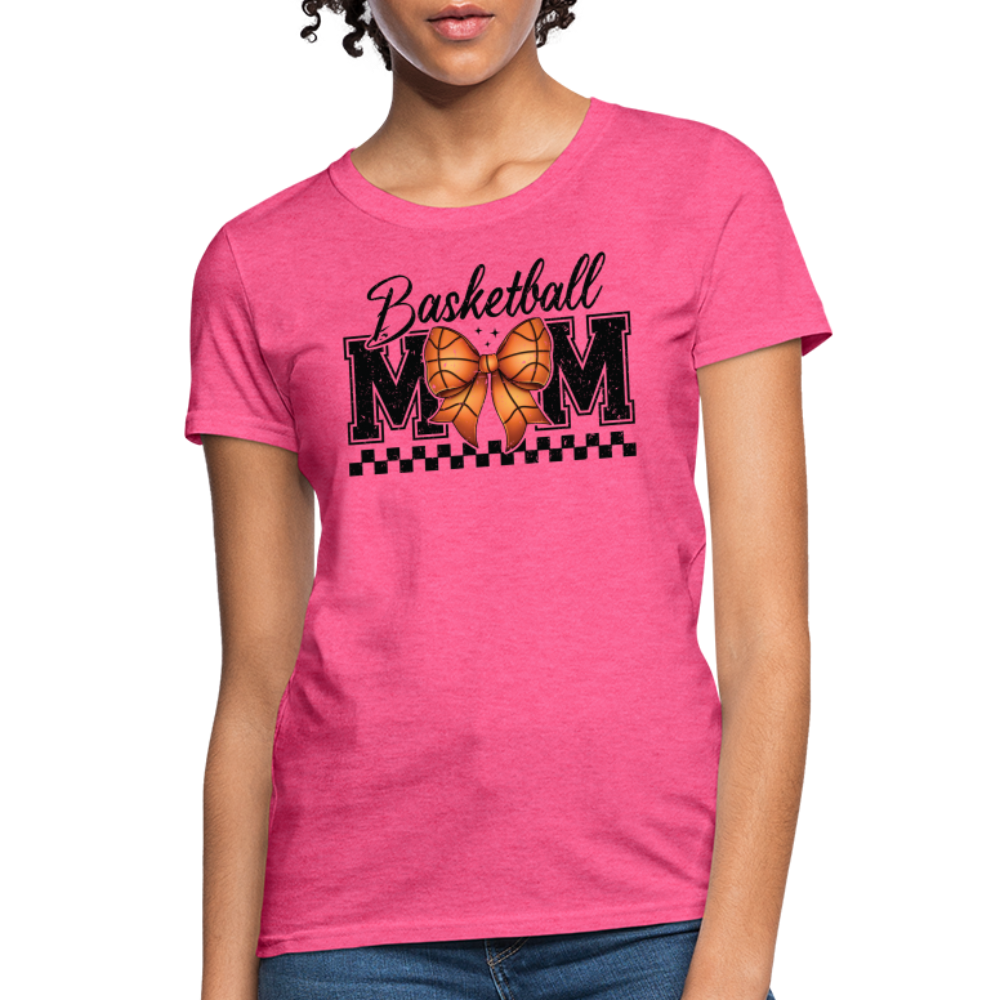 Basketball Mom Premium Women's Contoured T-Shirt - heather pink