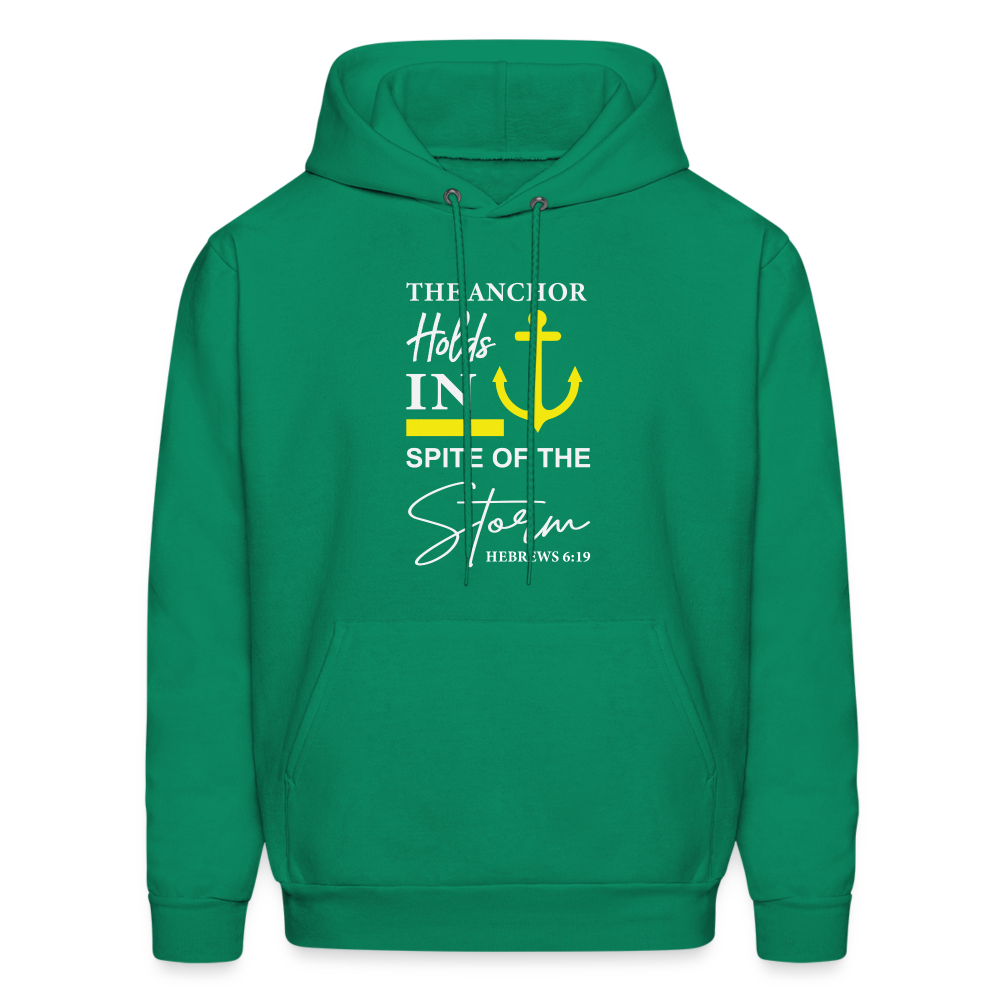 The Anchor Holds in Spite of the Storm (Hebrews 6:19) Hoodie - kelly green