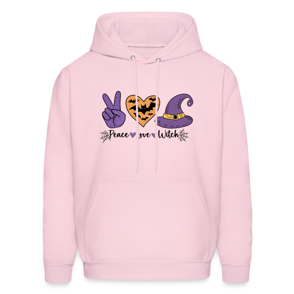 Peace Love Witch Hoodie (Halloween Witch) - pale pink